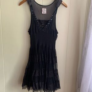 Free People Black Lace Tunic Dress